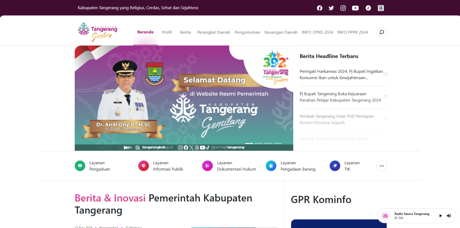Tangerang Kabupaten Government Website